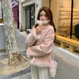 【档口有货】加厚皮毛一体外套(送包包）2D122-2765-P215控318，女装短外套，2D122