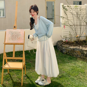 【 有货】假两件针织+花苞裙 2D122-2807-P185控298图片