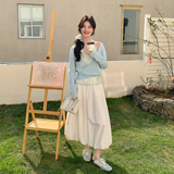 【有货】假两件针织+花苞裙2D122-2807-P185控298，女装套装/套裙，2D122