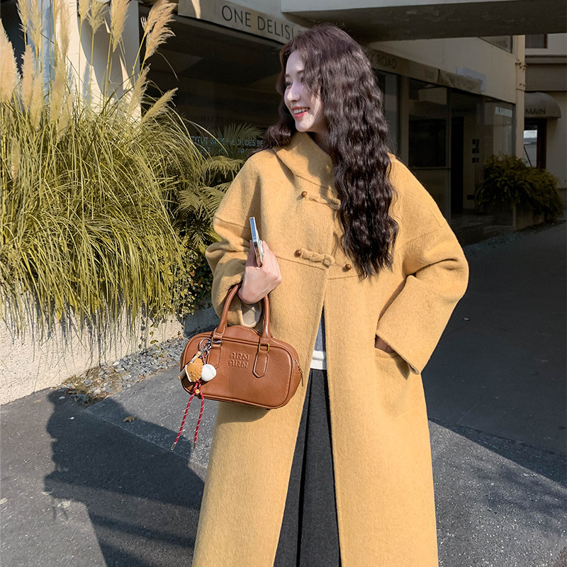 【档口有货】连帽风扣双面呢大衣2D122-2732-P285控408，女装毛呢外套，2D122