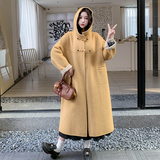 【有货】连帽风扣双面呢大衣2D122-2732-P285控408，女装毛呢外套，2D122