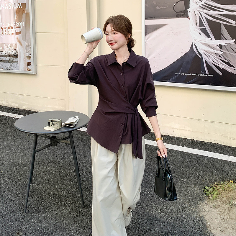 【档口现货】绑带衬衫+阔腿裤两件套2D122-2724-P175控258,女装套装/套裙,2D122