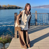 【档口有货】牛角扣皮毛一体毛衣3件套2D122-2780-P255控378，女装套装/套裙，2D122