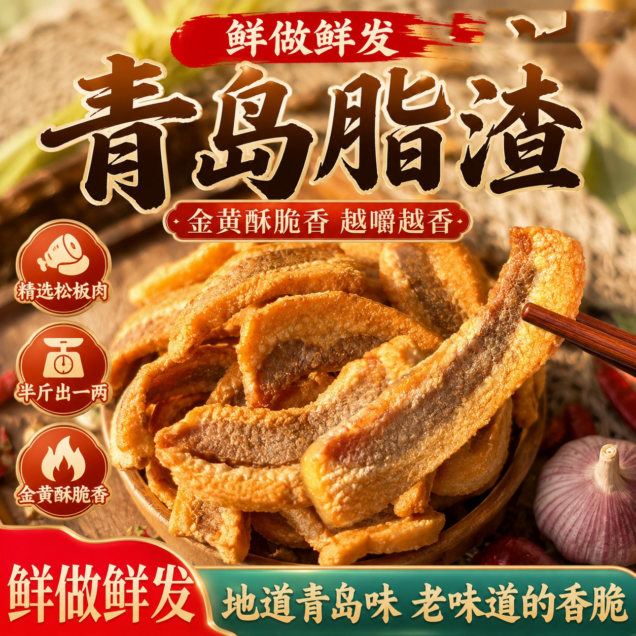 青岛脂渣猪油渣网红零食