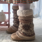 26冬季 新款 加厚儿童宝宝保暖袜套可爱小熊圣诞雪花护脚踝膝盖腿套