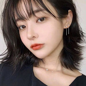 s925纯银小方块耳线女简约个性 小巧耳饰气质显脸瘦百搭耳环饰品