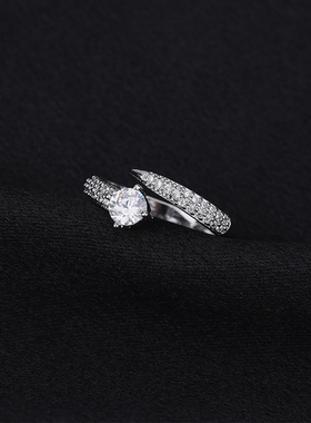 满钻钉子戒指女气质小众单钻