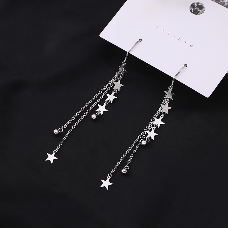 s925纯银星星耳线女轻奢冷淡风