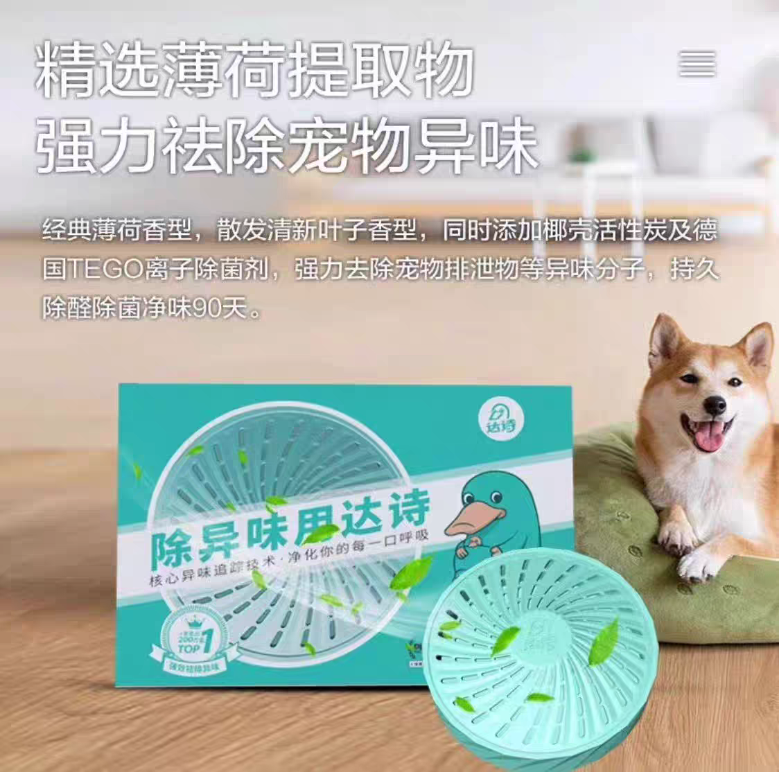 达诗薄荷碳膏宠物车内家居除味除臭味净化车载香薰母婴可用零刺激