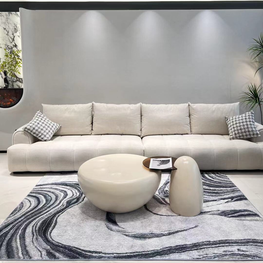 子凡地毯客厅新款现代简约水墨风卧室床边沙发地垫轻奢高级奶油风