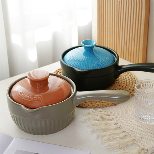 清仓陶瓷长柄奶锅宝宝辅食砂锅牛奶泡面明火宿舍专用家用煮粥微瑕