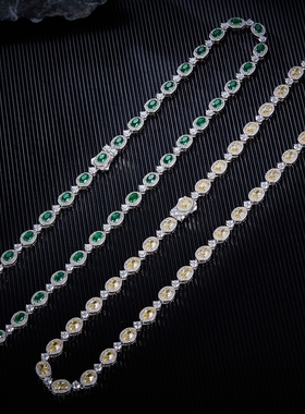 女925纯银高碳钻晚宴项链