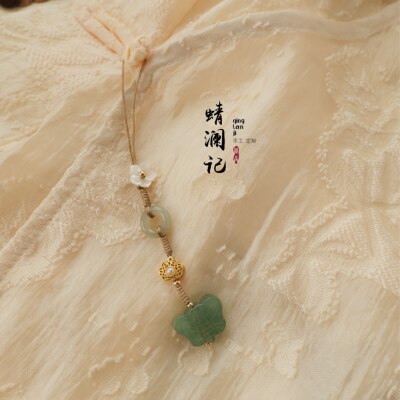 玉蝶。原创设计东陵玉蝴蝶新中式旗袍压襟挂坠古风吊坠扇坠包挂