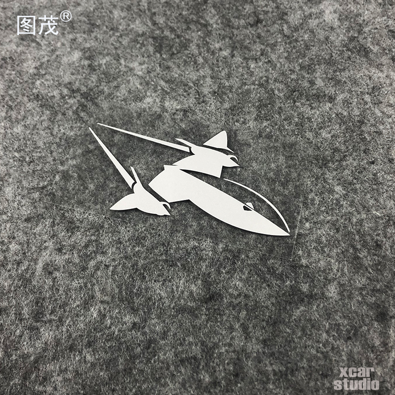 SR-71黑鸟侦察机镂空雕刻贴纸电脑箱包汽车贴纸反光防水贴花