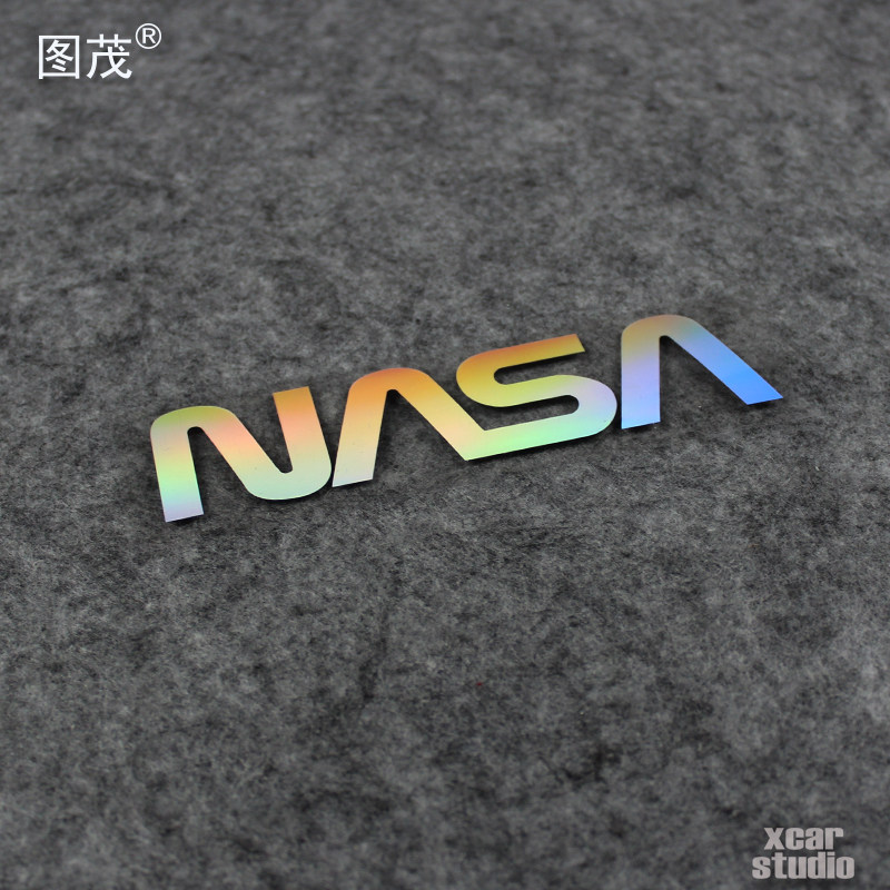 NASA美国航空航天局镂空雕刻贴纸汽车电动车电脑箱包贴防水防晒贴
