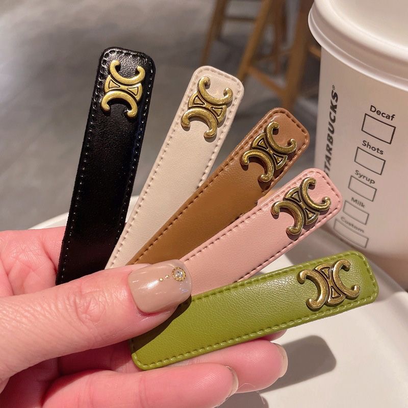 复古皮质小发夹简约百搭