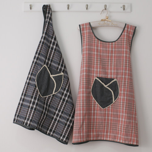 家居厨房做饭坎肩式围裙工作服时尚可爱布艺围腰防油污全包式韩版