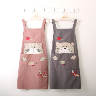 餐饮专用透气工作可爱高档 家用厨房夏2021新款 围裙画画女夏季 薄款