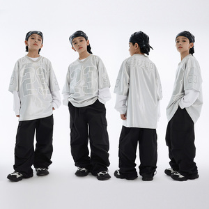 儿童街舞服装嘻哈风炸街女童hiphop童装演出服新款男童街舞潮装