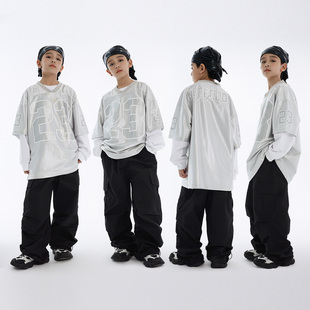 男童街舞潮装 演出服新款 嘻哈风炸街女童hiphop童装 儿童街舞服装