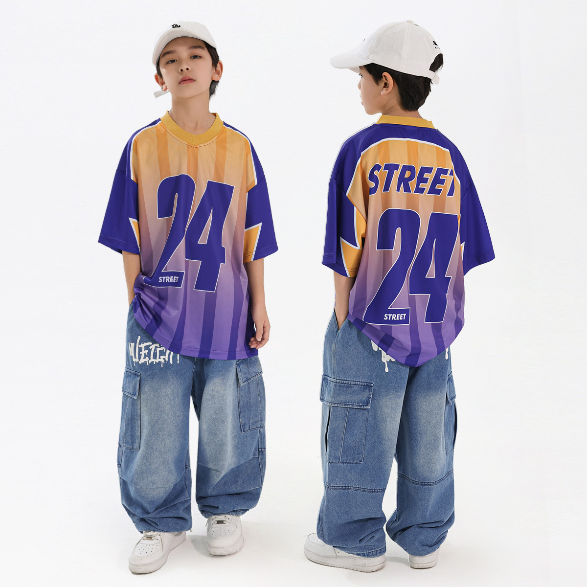 新款街舞儿童潮服套装演出服男童