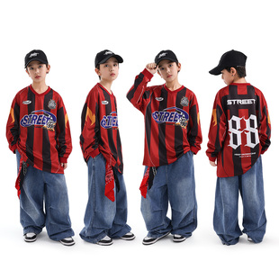 嘻哈风少儿街舞服装 hiphop童装 男童酷帅宽松长袖 儿童街舞潮服套装