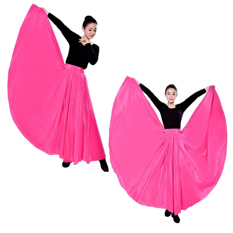 女民族舞蹈服装维族舞半身裙新疆舞彝族大摆裙朝鲜族藏族舞练习裙