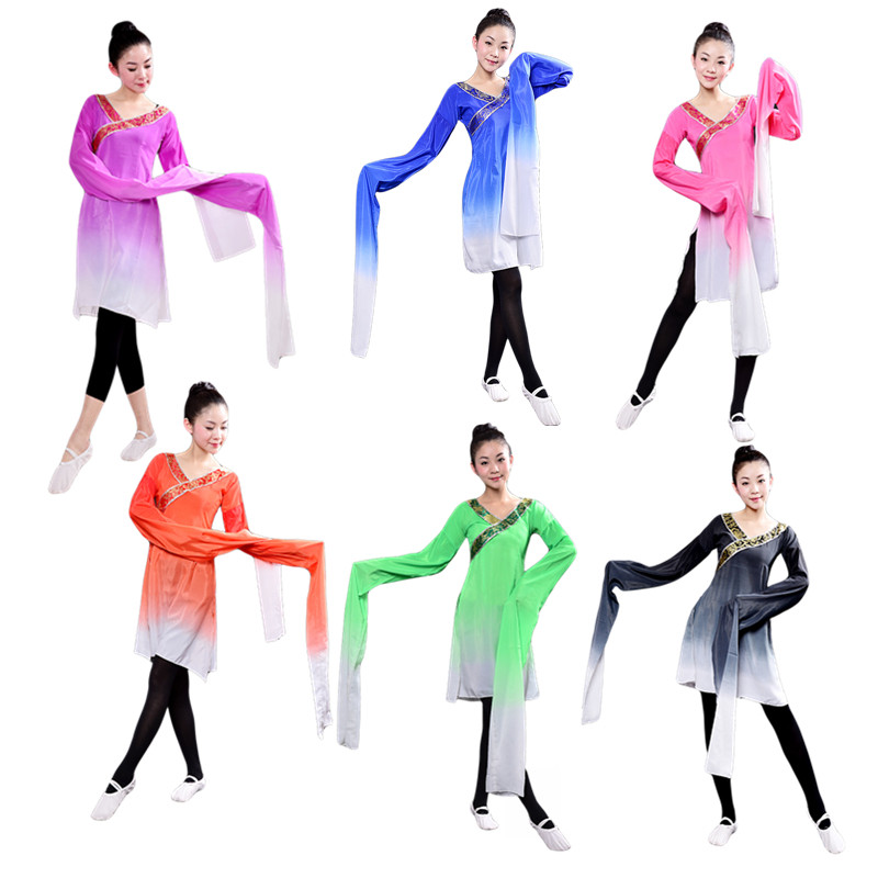 古装汉服长袖女古典舞演出服饰汉唐舞蹈服水袖惊鸿舞练习服舞台装