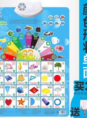 小孩学字数字认知早教发音全套婴儿挂图儿童人物英文字母有声读物