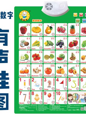 三字经宝宝学数字图挂图有声挂图儿童字母贴画墙贴早教小孩学字