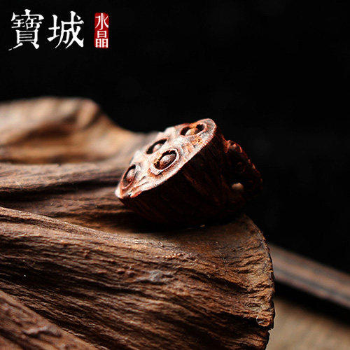 天然印度小叶紫檀雕刻莲蓬挂件 DIY手链佛珠手串饰品配饰配件材料
