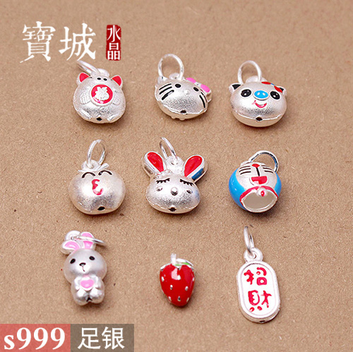 diys999磨砂彩色滴胶红绳足银