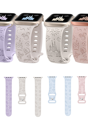 可爱米奇卡通表带适用苹果applewatch8se星光色运动表带iWatch976