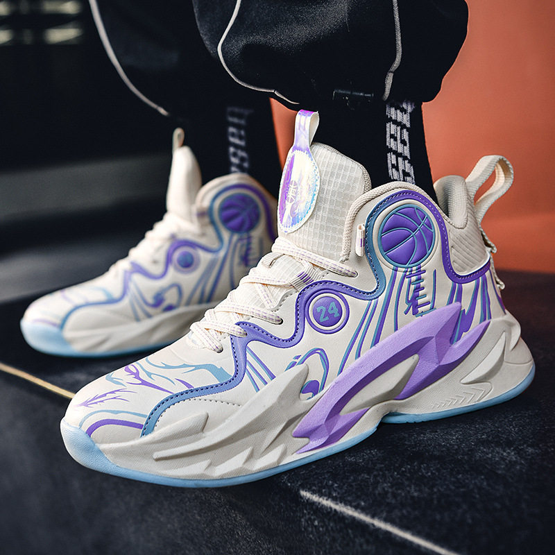 一件代发秋季高帮篮球鞋男学生水泥地室内外训练比赛运动鞋跑步鞋