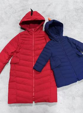 95灰鹅绒！3～11岁！连帽儿童羽绒服中长款过膝加厚保暖外套冬季