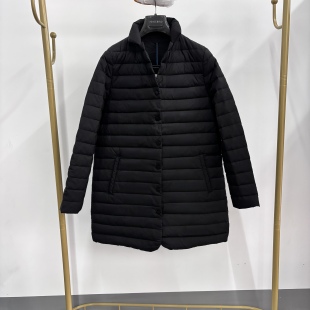 轻薄西装 品牌尾货 领 秋冬季 羽绒服女 90绒 纯色中长款 不跑绒