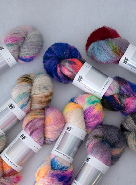 HHF Alpaca Boucle 刺猬线爱尔兰进口毛线手染线羊驼圈圈线620米