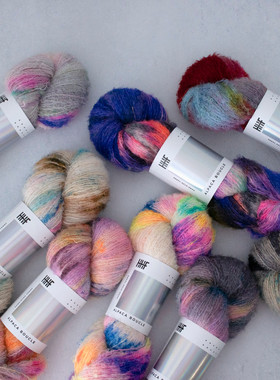 HHF Alpaca Boucle 刺猬线爱尔兰进口毛线手染线羊驼圈圈线620米