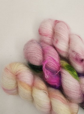 SYS silk mohair  丹麦进口毛线手染线真丝马海毛手编线50克420米