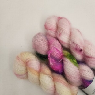 丹麦进口毛线手染线真丝马海毛手编线50克420米 mohair SYS silk