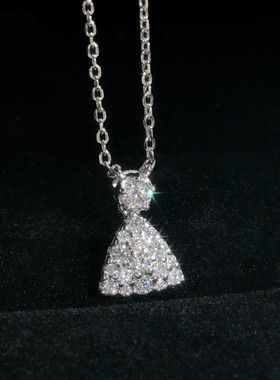 925银D色VVS莫桑石锁骨项链