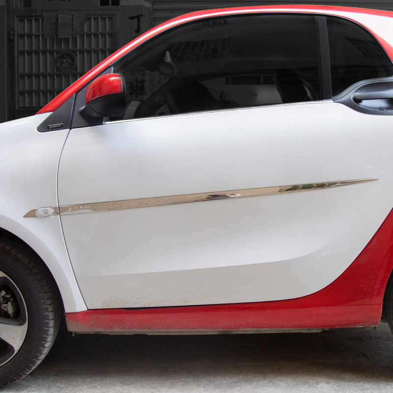 适用奔驰smart不锈钢车身防撞亮条两座车身贴汽车改装外饰装饰贴