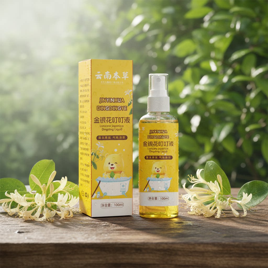 云南本草金银花防蚊液儿童叮叮驱蚊喷雾驱蚊水防蚊贴户外止痒叮咬