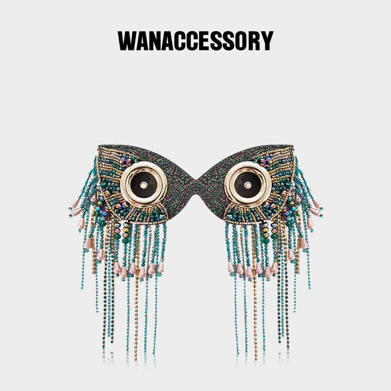 WANACCESSORY万蔻鹦鹉螺可换脸猫头鹰牛皮眼睛面具电商款原创设计