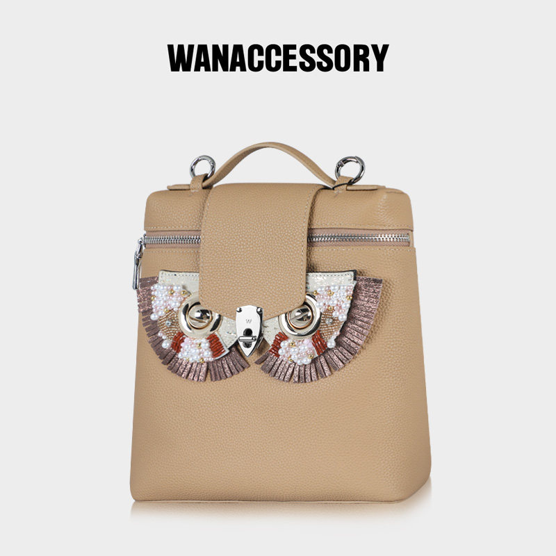 WANACCESSORY万蔻FACE ON/OFF系列牛皮牛津包双肩包原创设计 - 实物图