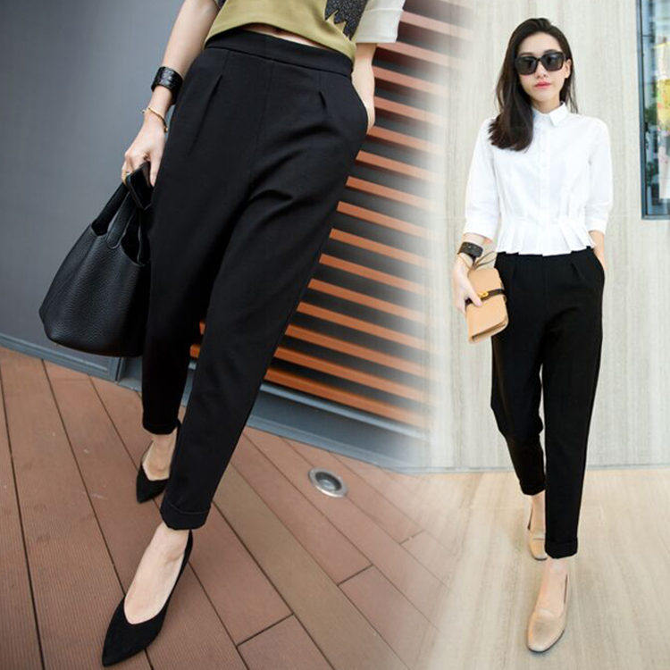 加肥加大碼女裝200斤胖MM寬松顯瘦哈倫褲 夏季高腰松緊頭九分褲子在類目 女裝/女士精品, 大碼女裝中 - 來自Buy2taobao.com提供專業的淘寶代購服務