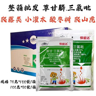 悍能达草甘膦三氯吡氧乙酸果园荒地顽固性杂草杂树灌木开荒除草剂