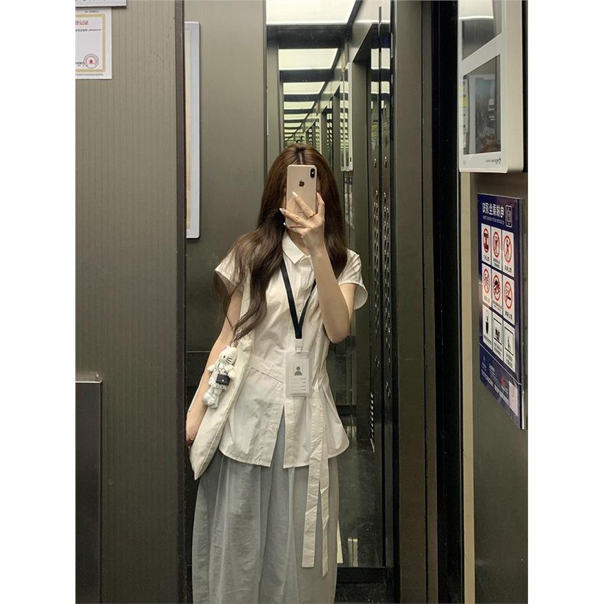 设计感小众短袖衬衫女夏