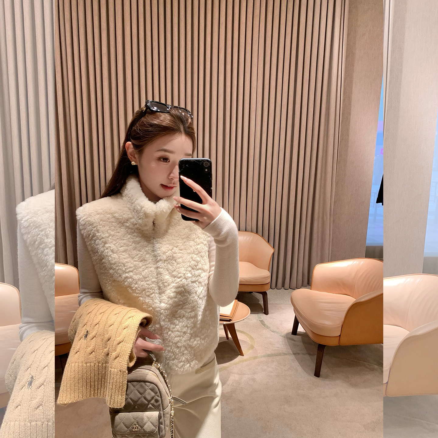 cchen陈陈-软fufu马甲 羊羔毛马甲女立领环保羊羔绒坎肩马夹短款