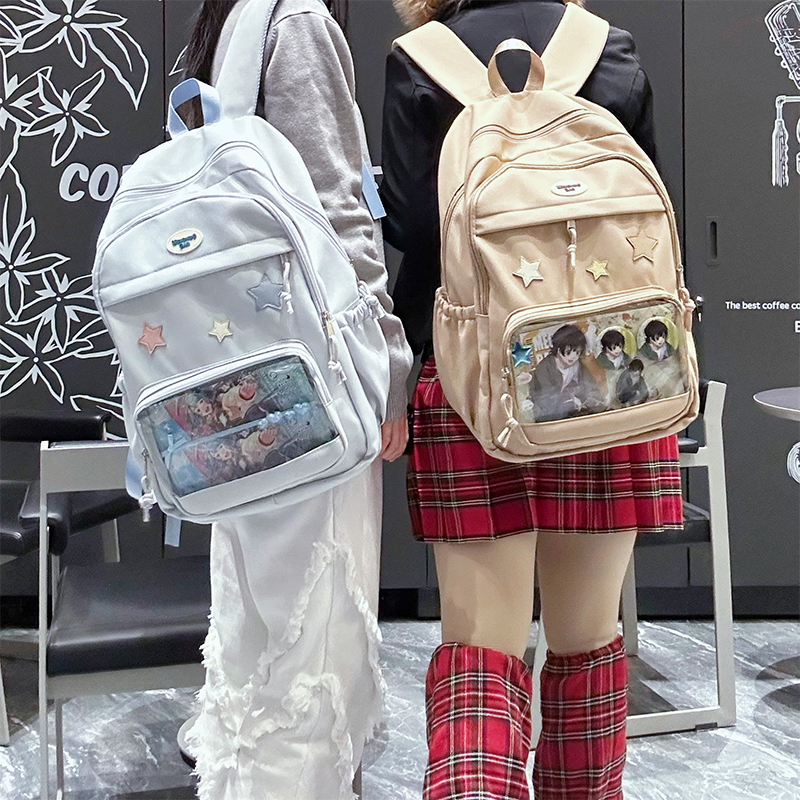 原创大容量吧唧jk双肩痛包